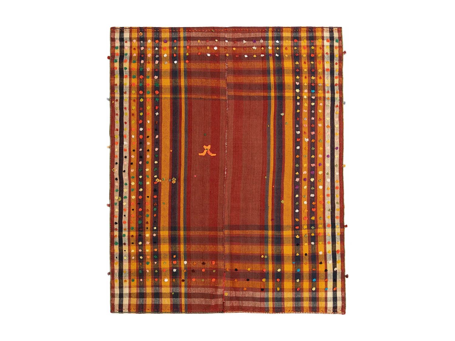 Tapis de laine 154x188 rouge Jajim