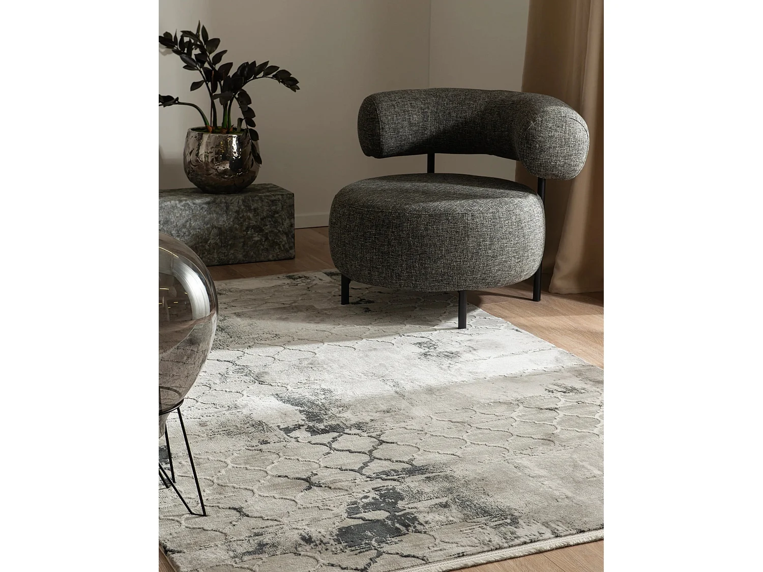 Teppich 275x365 Grau Davos Mesh