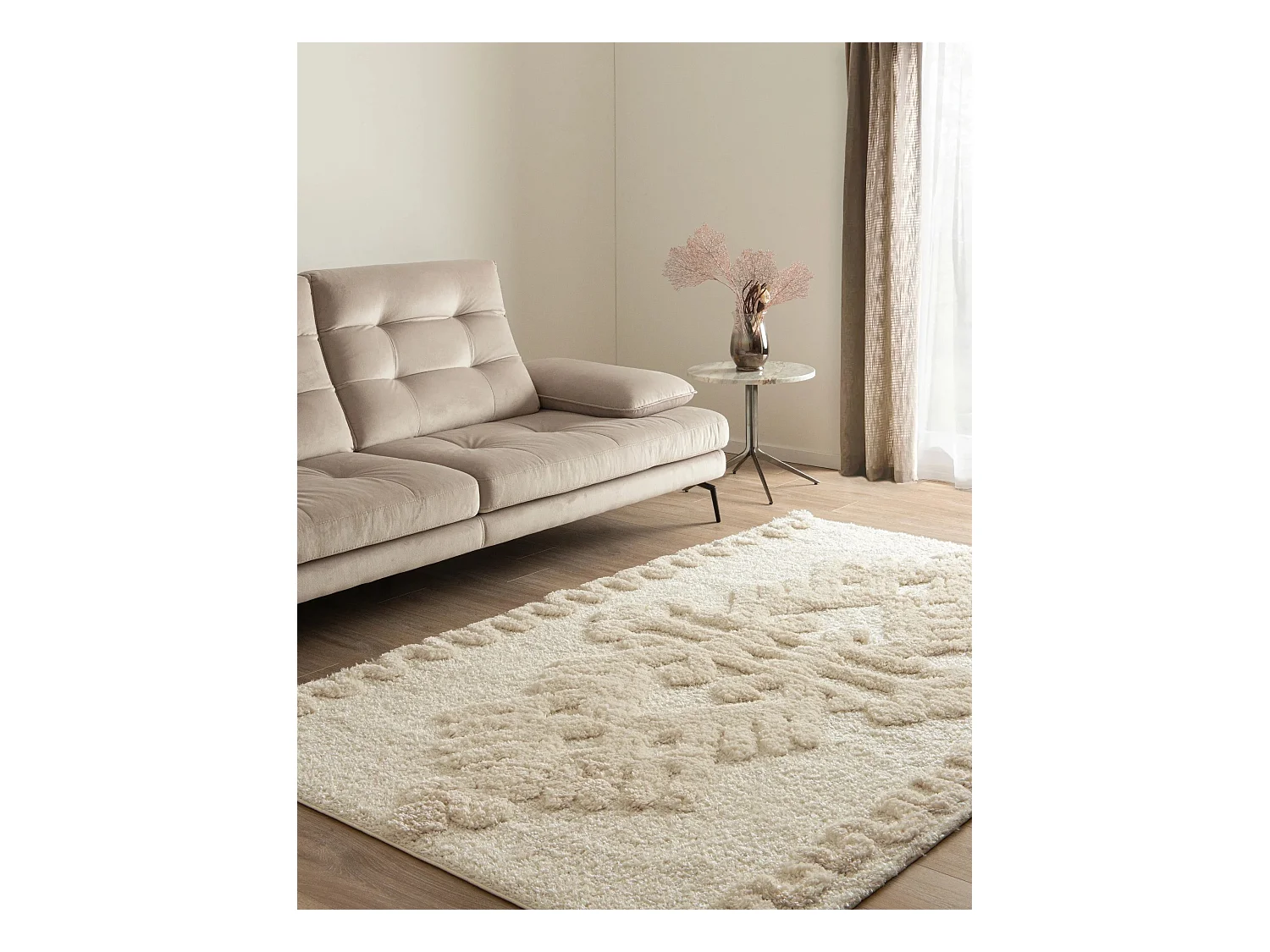 Tapis shaggy 240x305 Blanc Thun Scutum