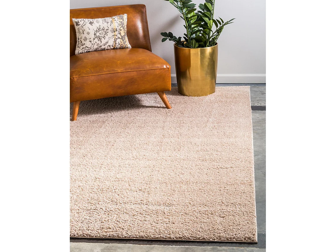 Tapis shaggy 240x240 beige Luzern