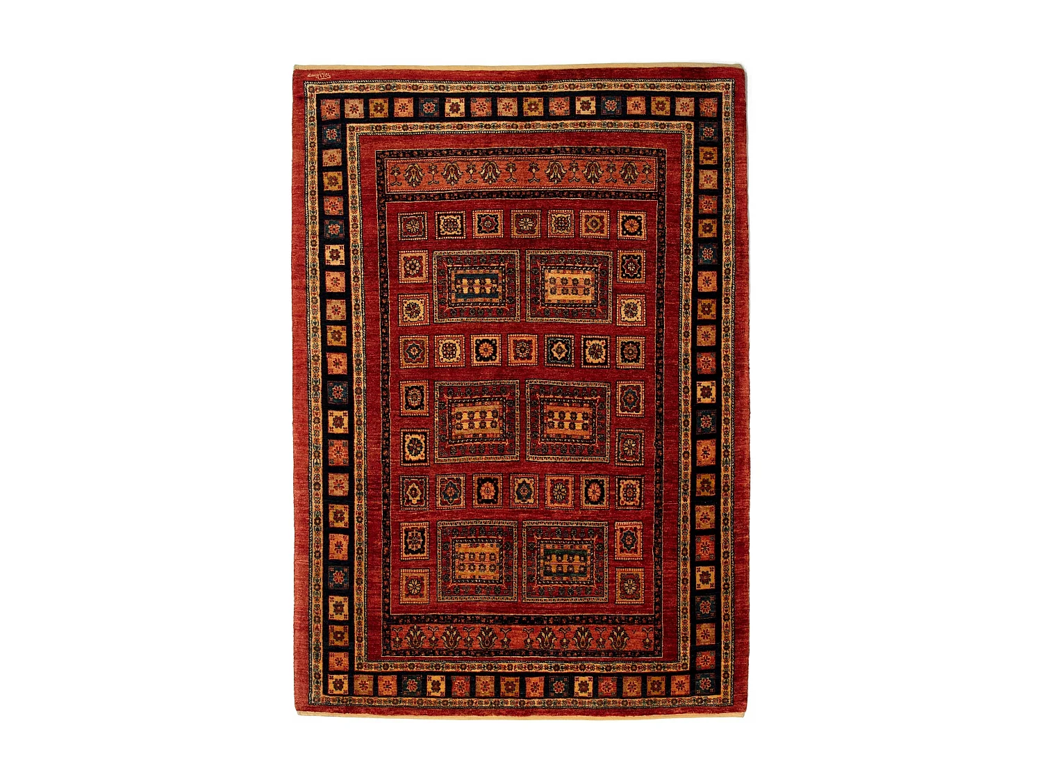 Wollteppich 140x206 Rot Kashkuli