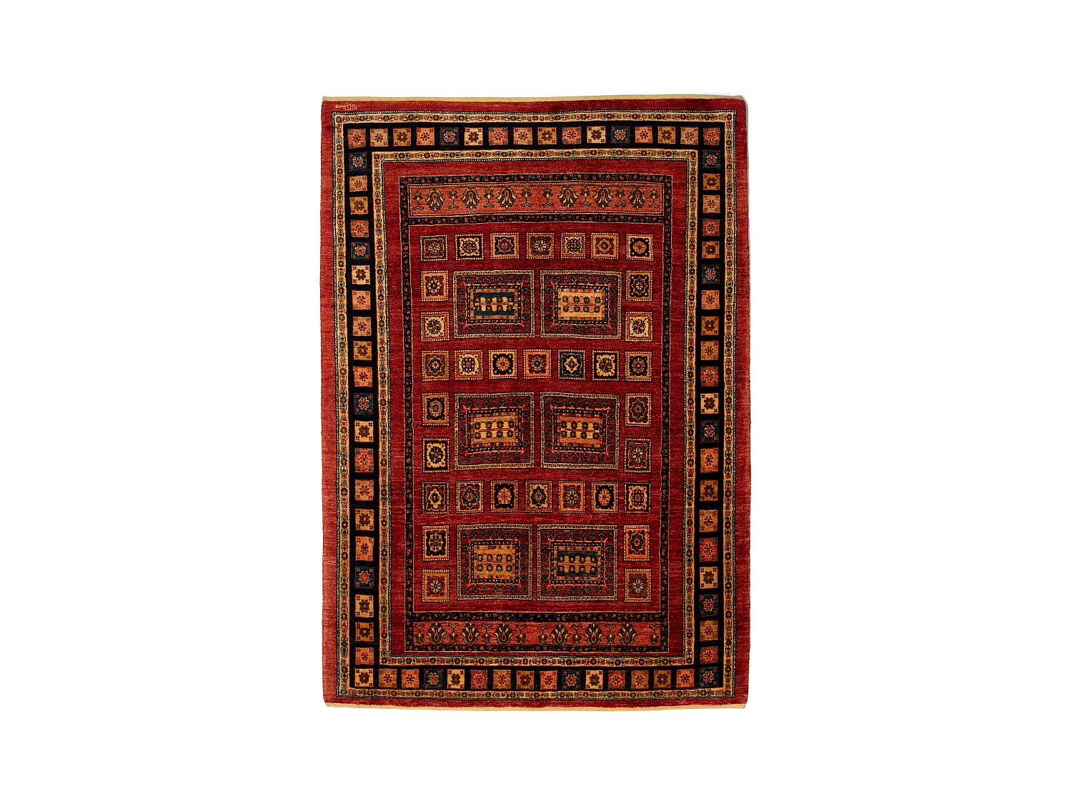 Tapis de laine 140x206 rouge Kashkuli