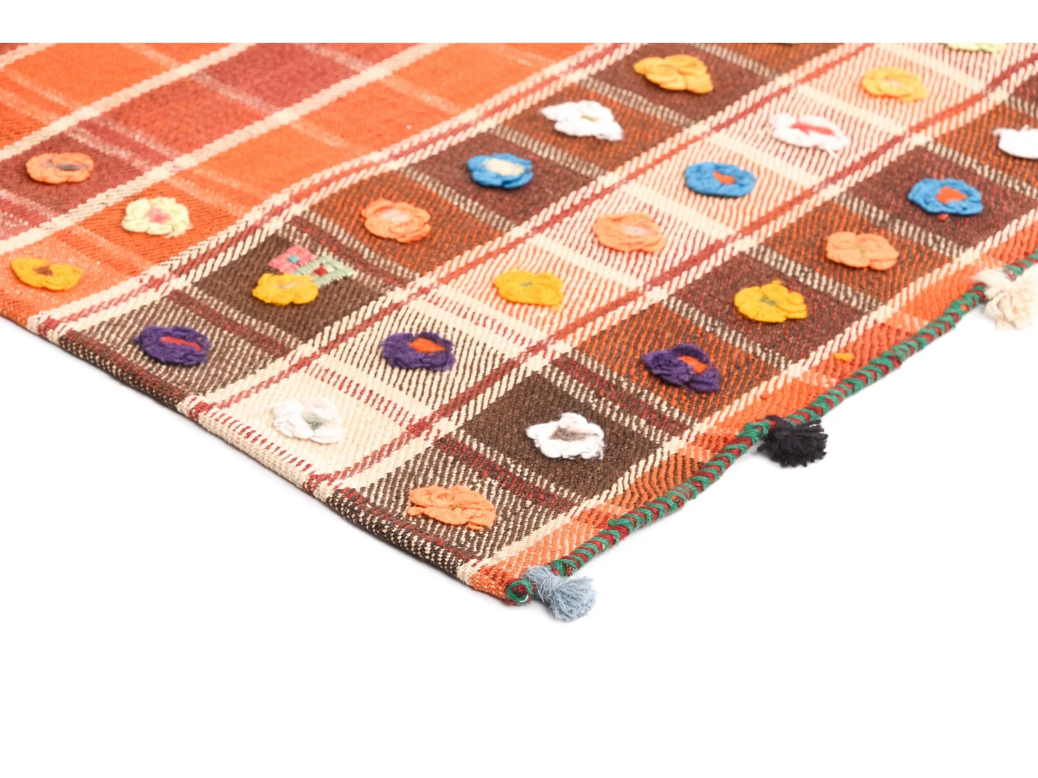 Wollteppich 144x194 Orange Jajim