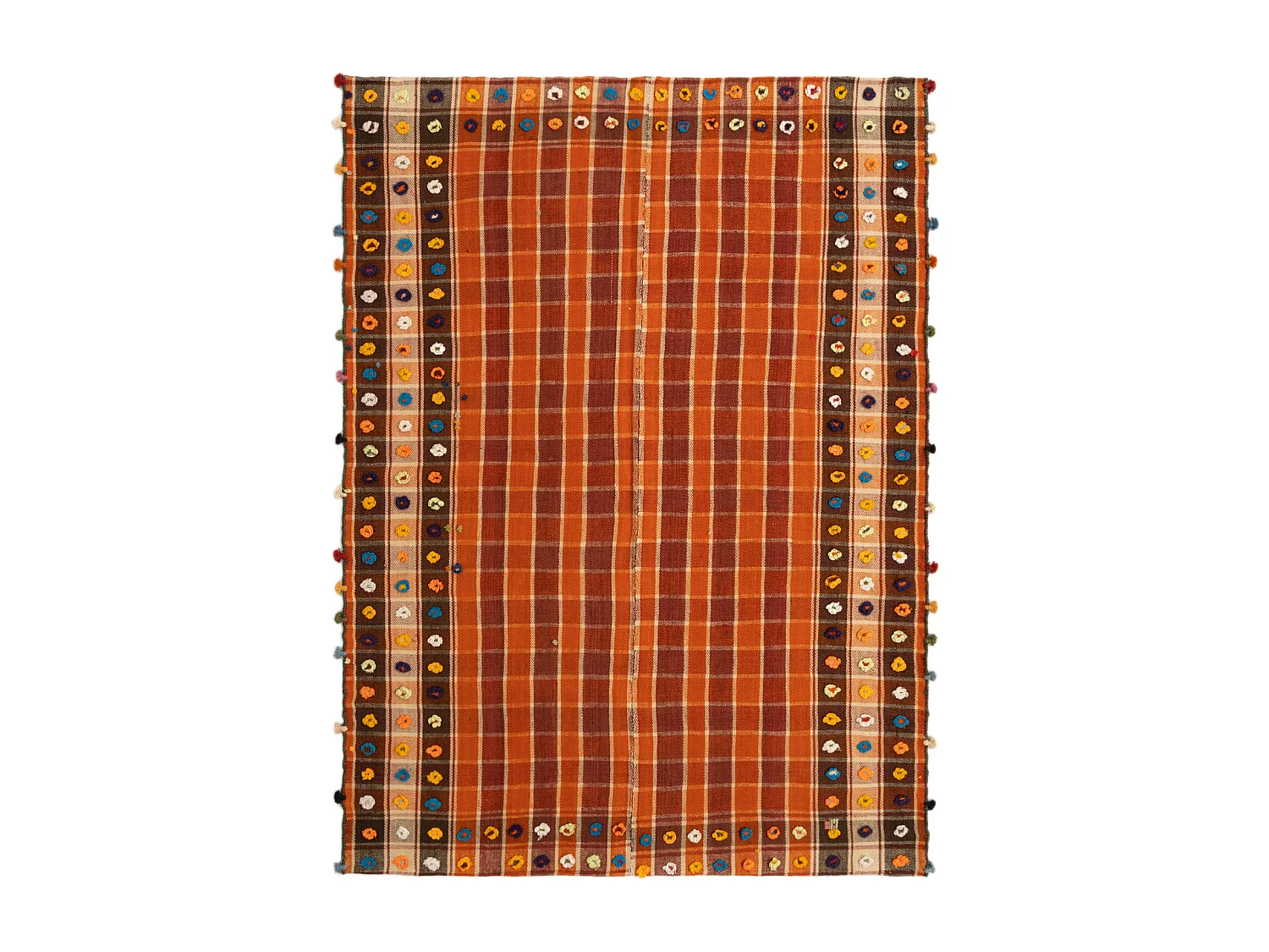 Wollteppich 144x194 Orange Jajim