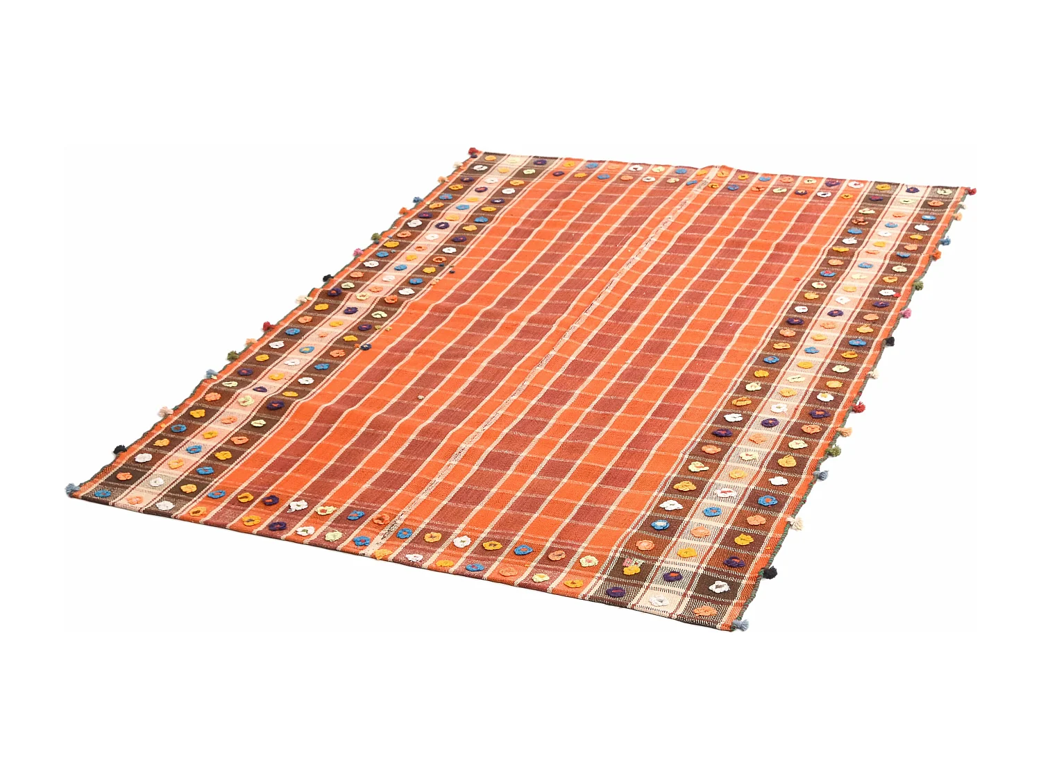 Tapis de laine 144x194 orange Jajim