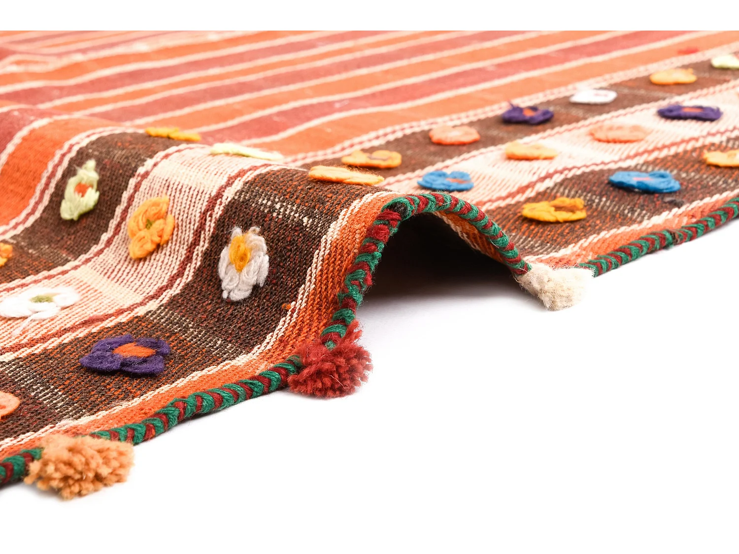 Tapis de laine 144x194 orange Jajim