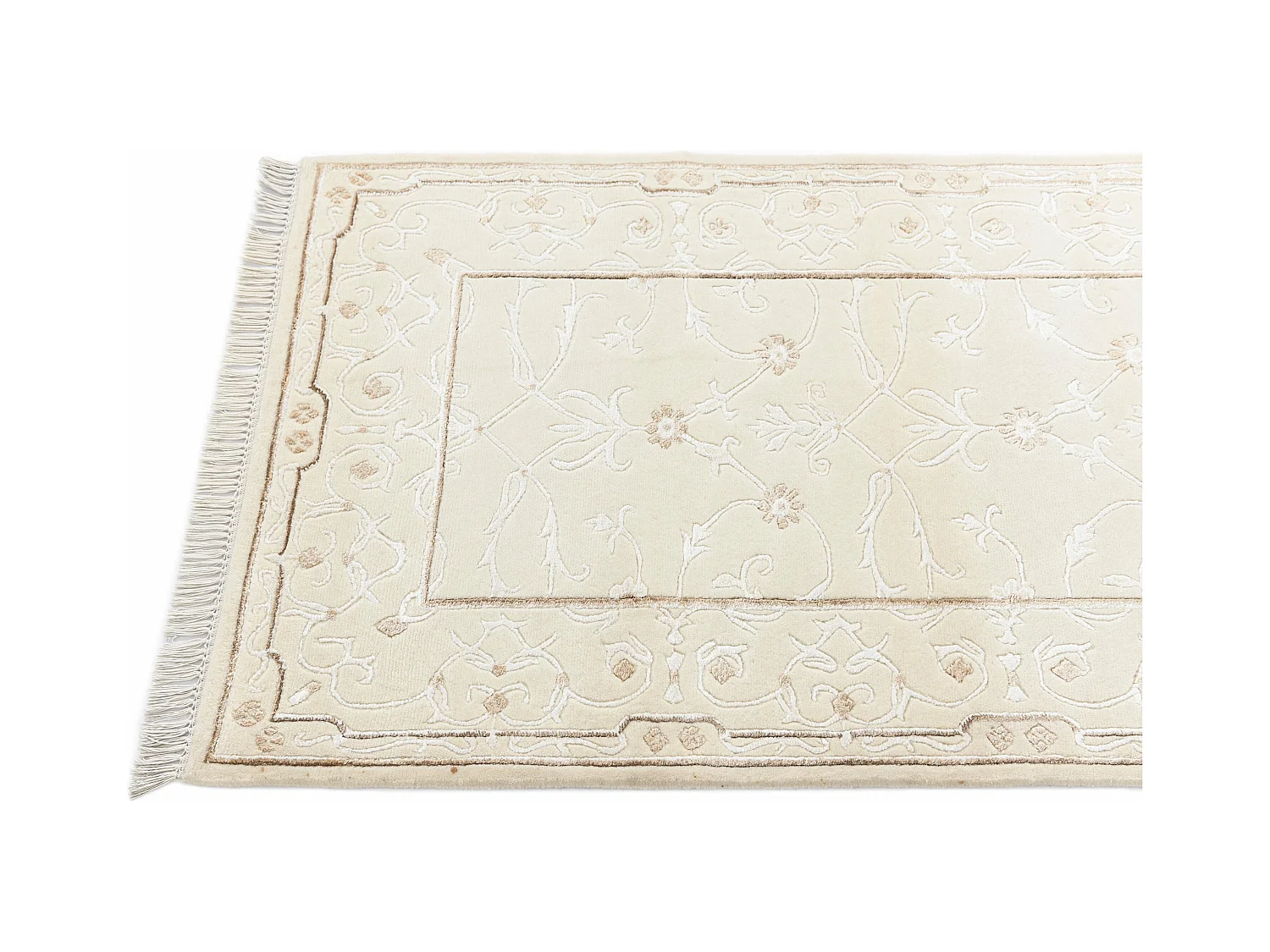 Läufer-Wollteppich 79x201 Beige Darya