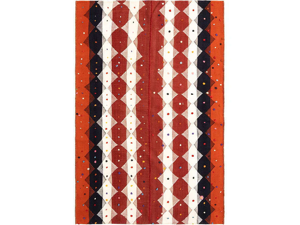 Tapis de laine 132x196 rouge Jajim