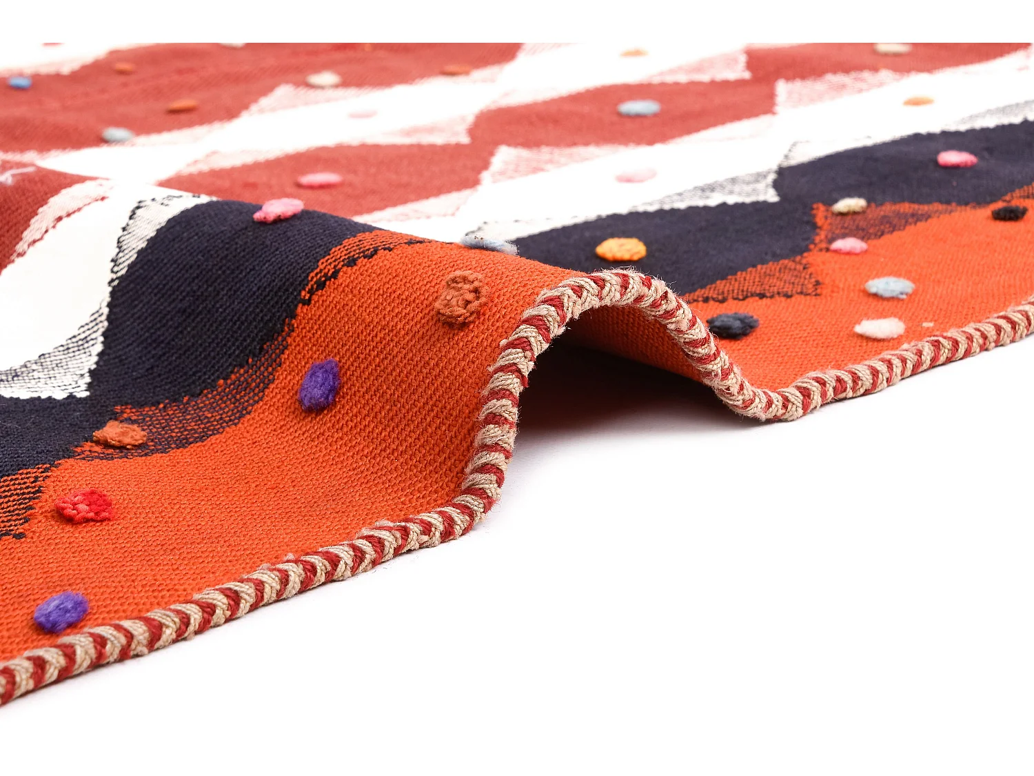 Tapis de laine 132x196 rouge Jajim