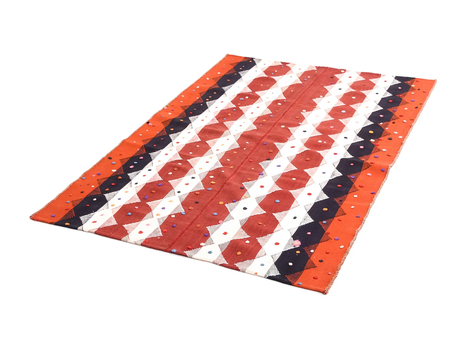 Tapis de laine 132x196 rouge Jajim