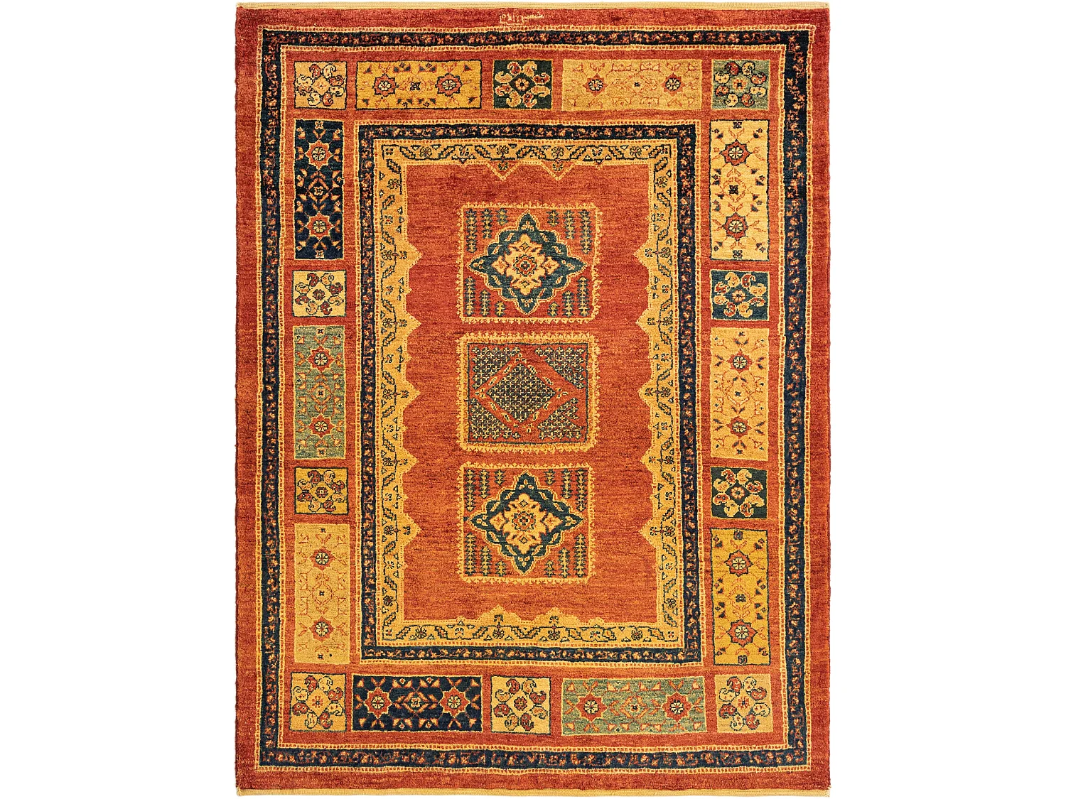 Tapis de laine 112x148 rouge Kashkuli