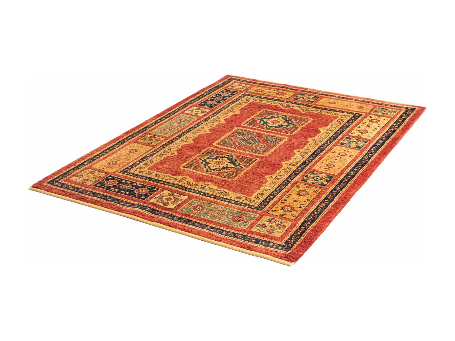 Tapis de laine 112x148 rouge Kashkuli