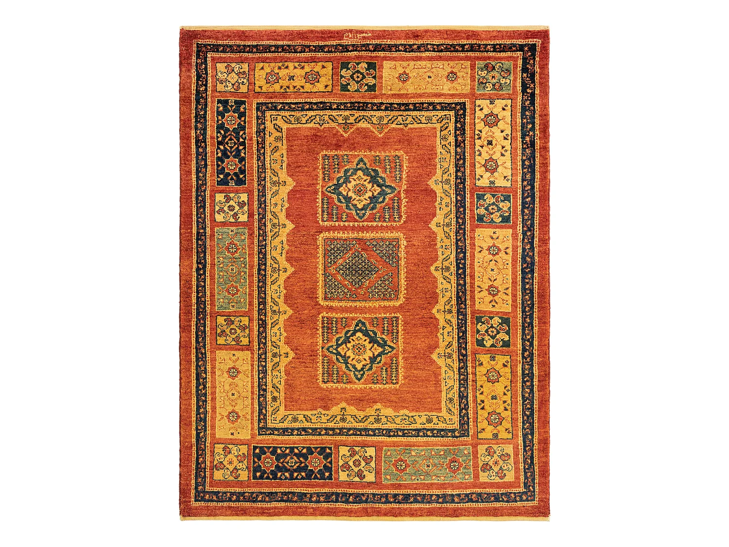 Tapis de laine 112x148 rouge Kashkuli