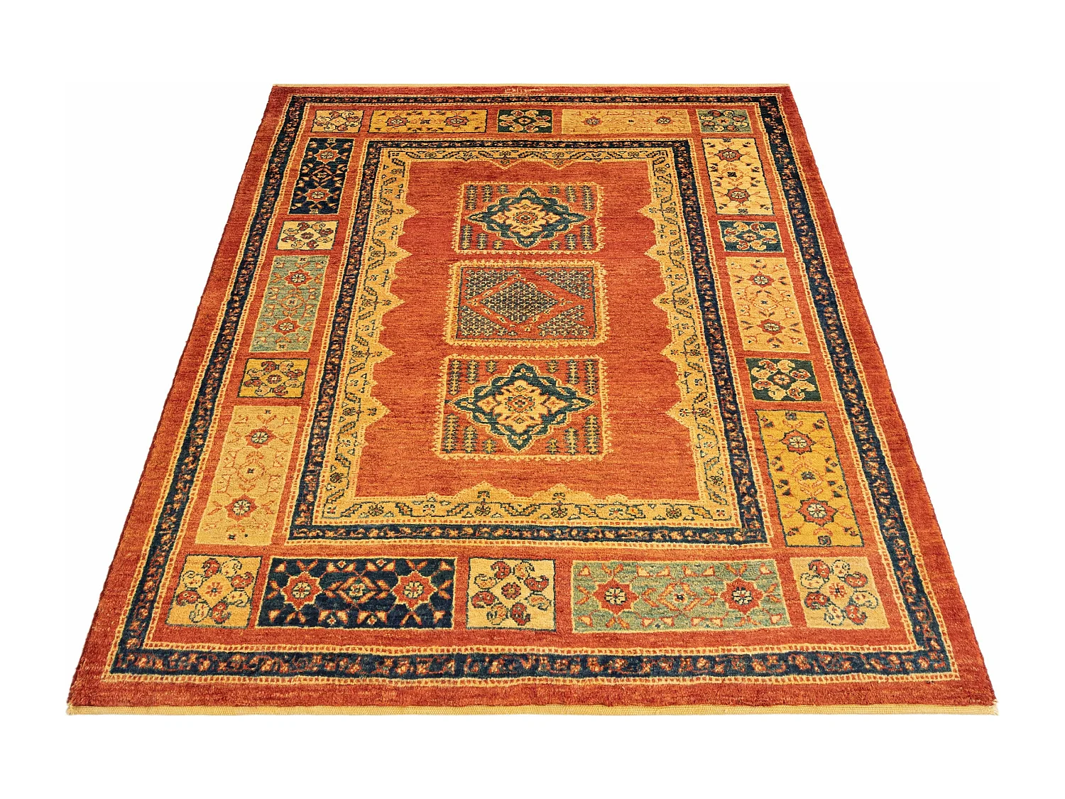 Tapis de laine 112x148 rouge Kashkuli