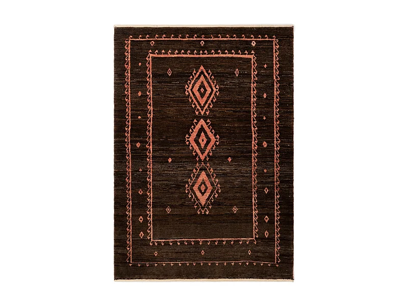 Tapis de couloir en laine 86x119 orange Kashkuli