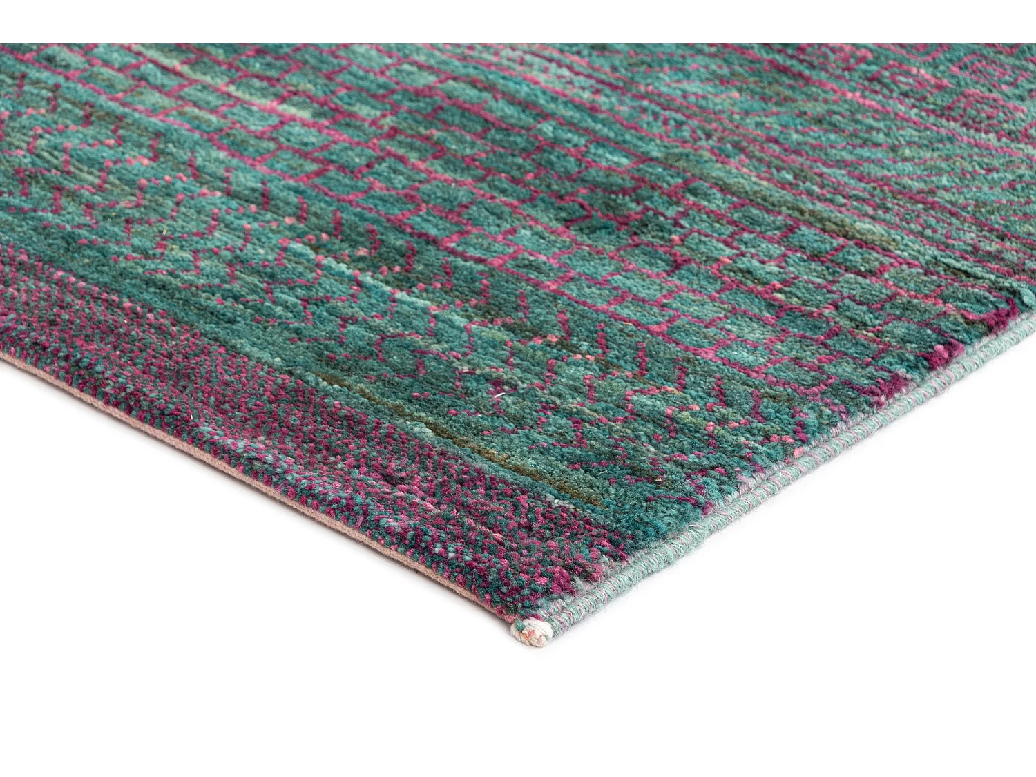 Wollteppich 94x160 Grün Juma