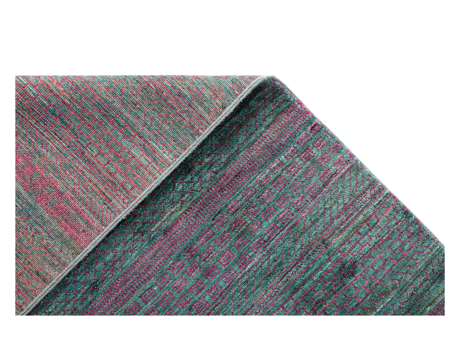 Wollteppich 94x160 Grün Juma