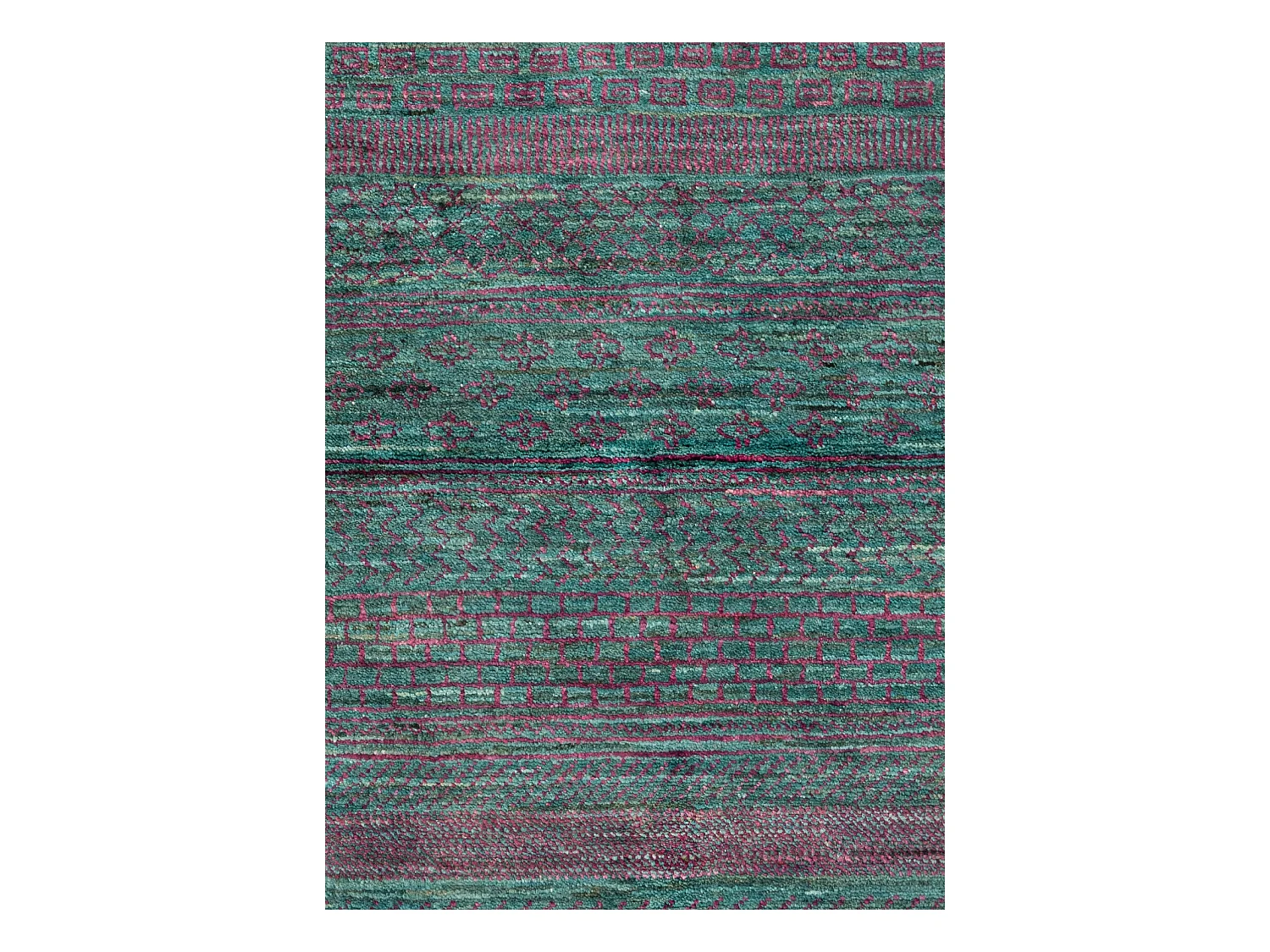 Wollteppich 94x160 Grün Juma