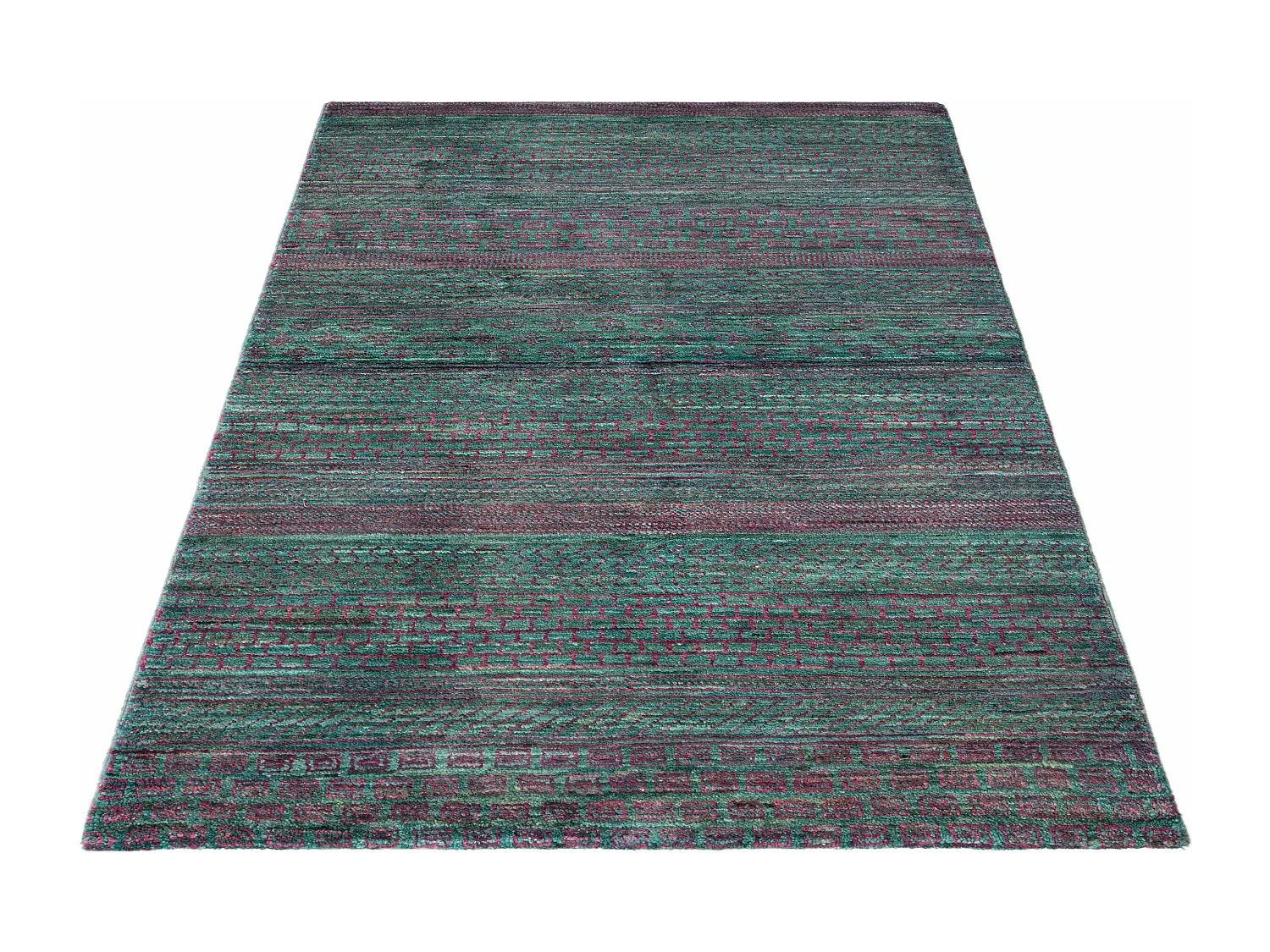 Wollteppich 94x160 Grün Juma