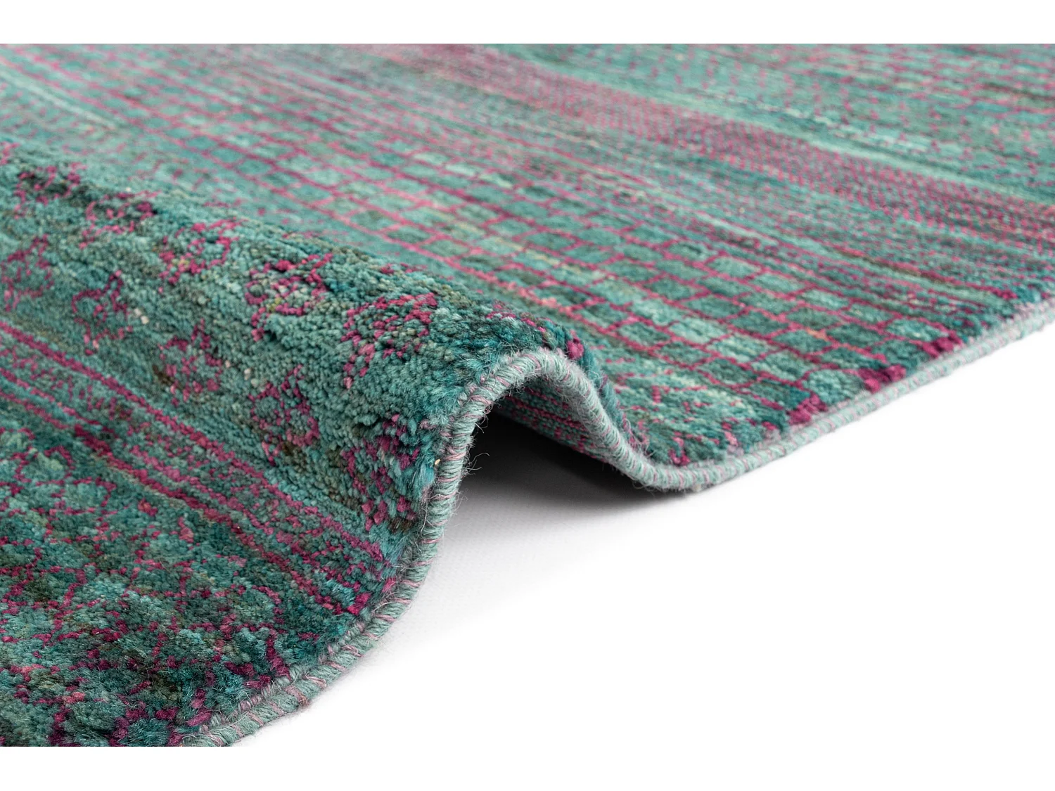 Wollteppich 94x160 Grün Juma