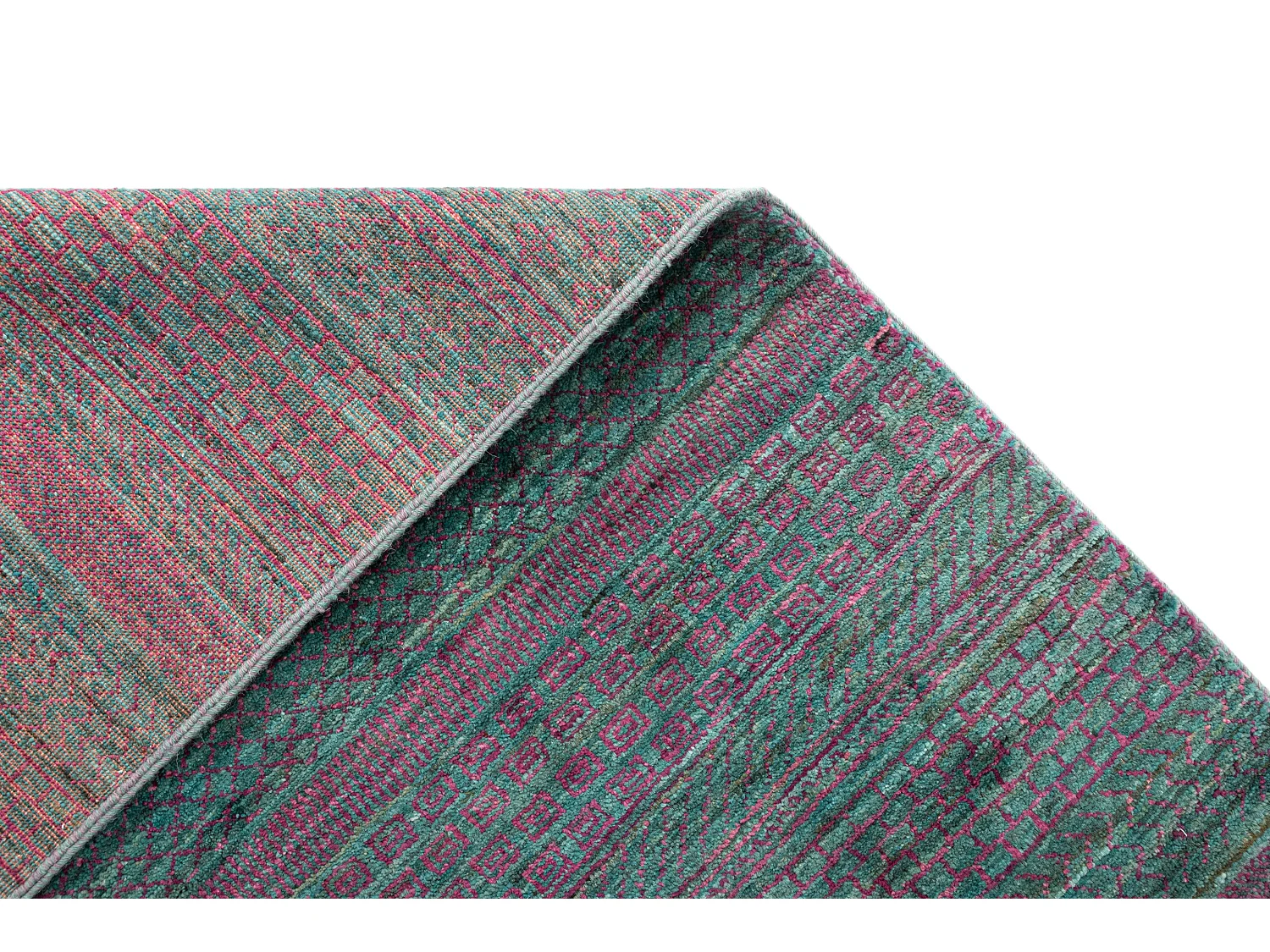 Wollteppich 94x160 Grün Juma