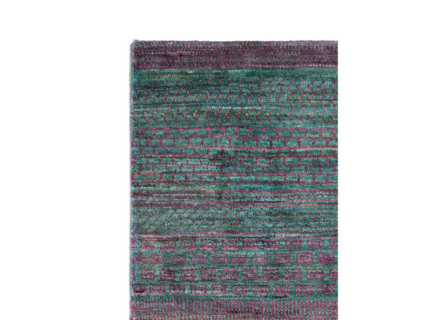 Wollteppich 94x160 Grün Juma