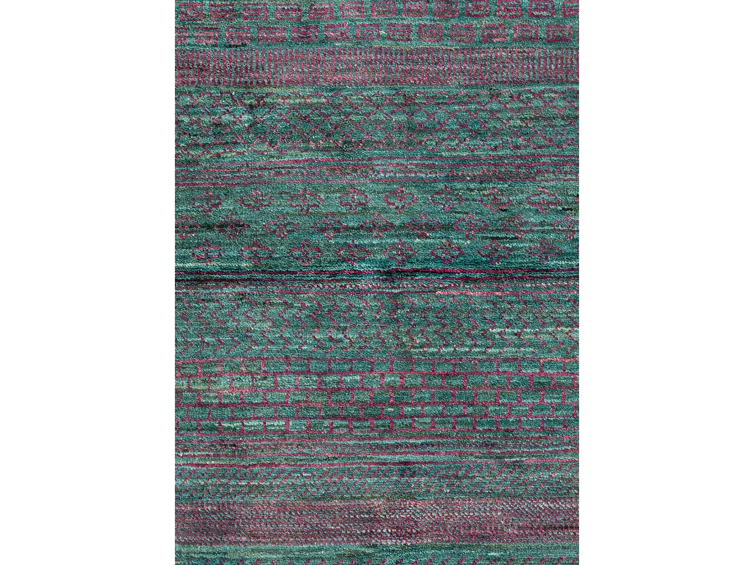 Wollteppich 94x160 Grün Juma