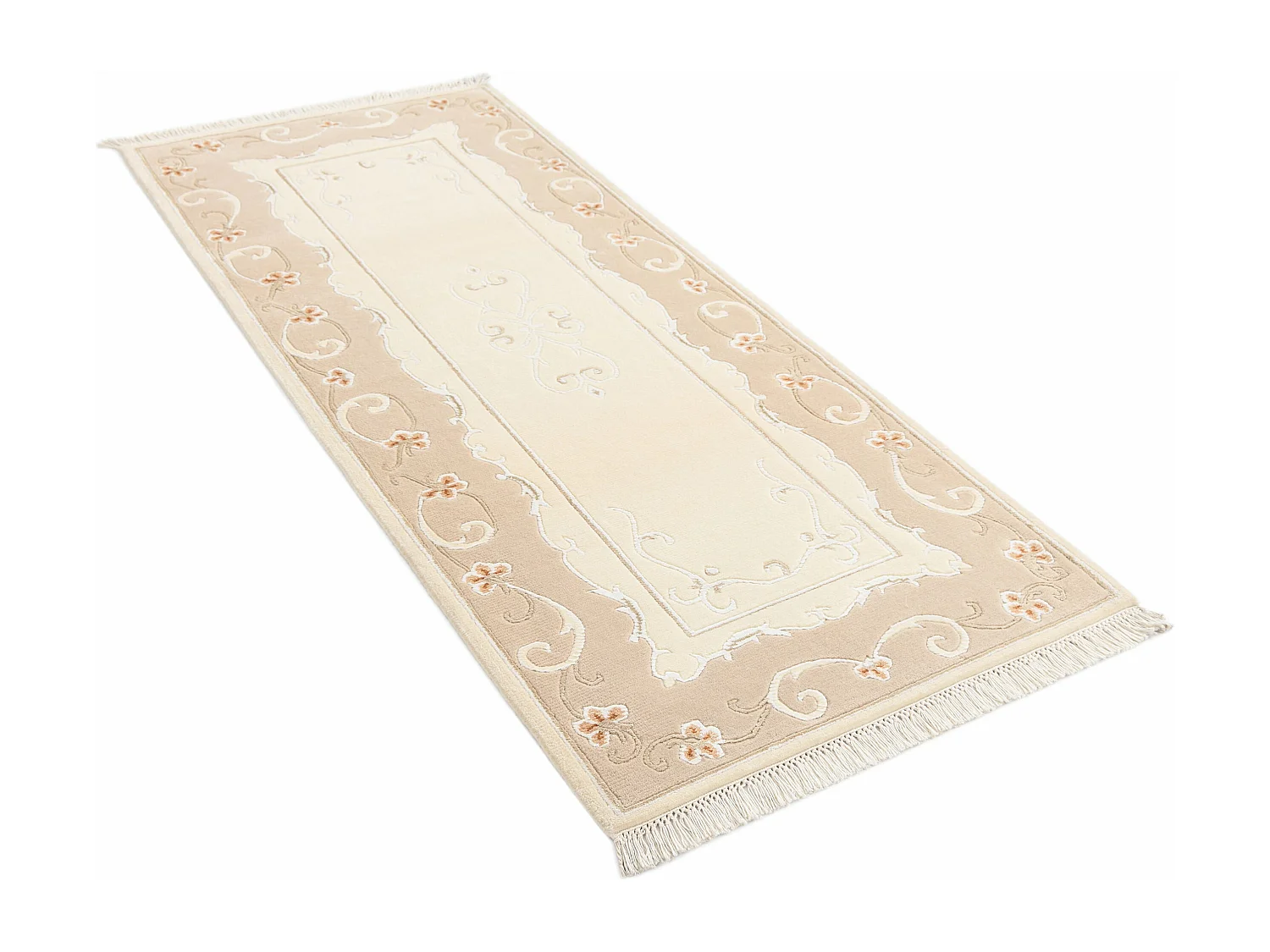 Läufer-Wollteppich 84x203 Beige Darya
