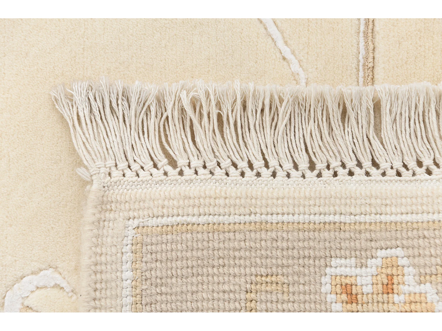 Läufer-Wollteppich 84x203 Beige Darya