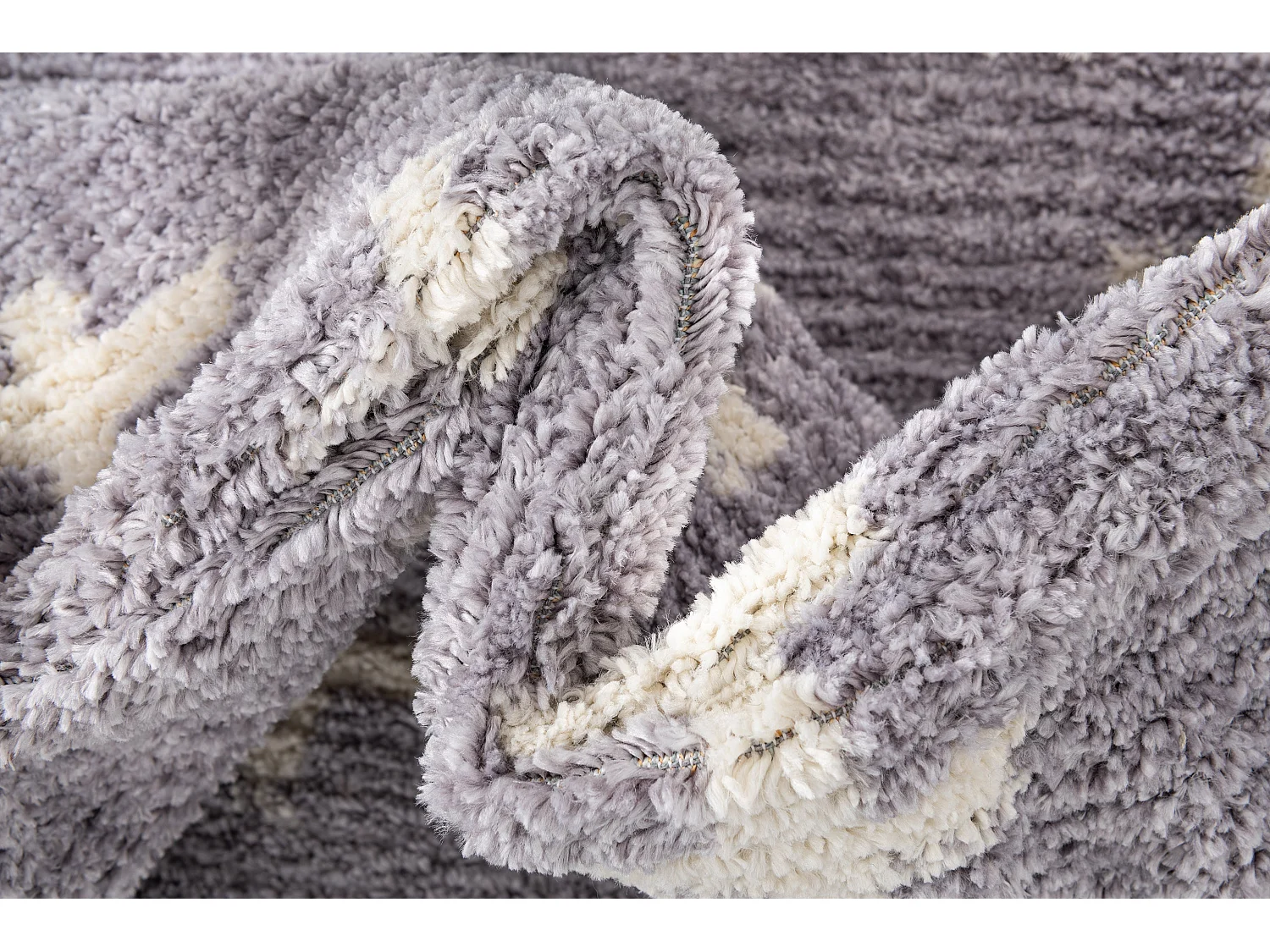 Tapis shaggy 125x185 gris Frauenfeld Rood