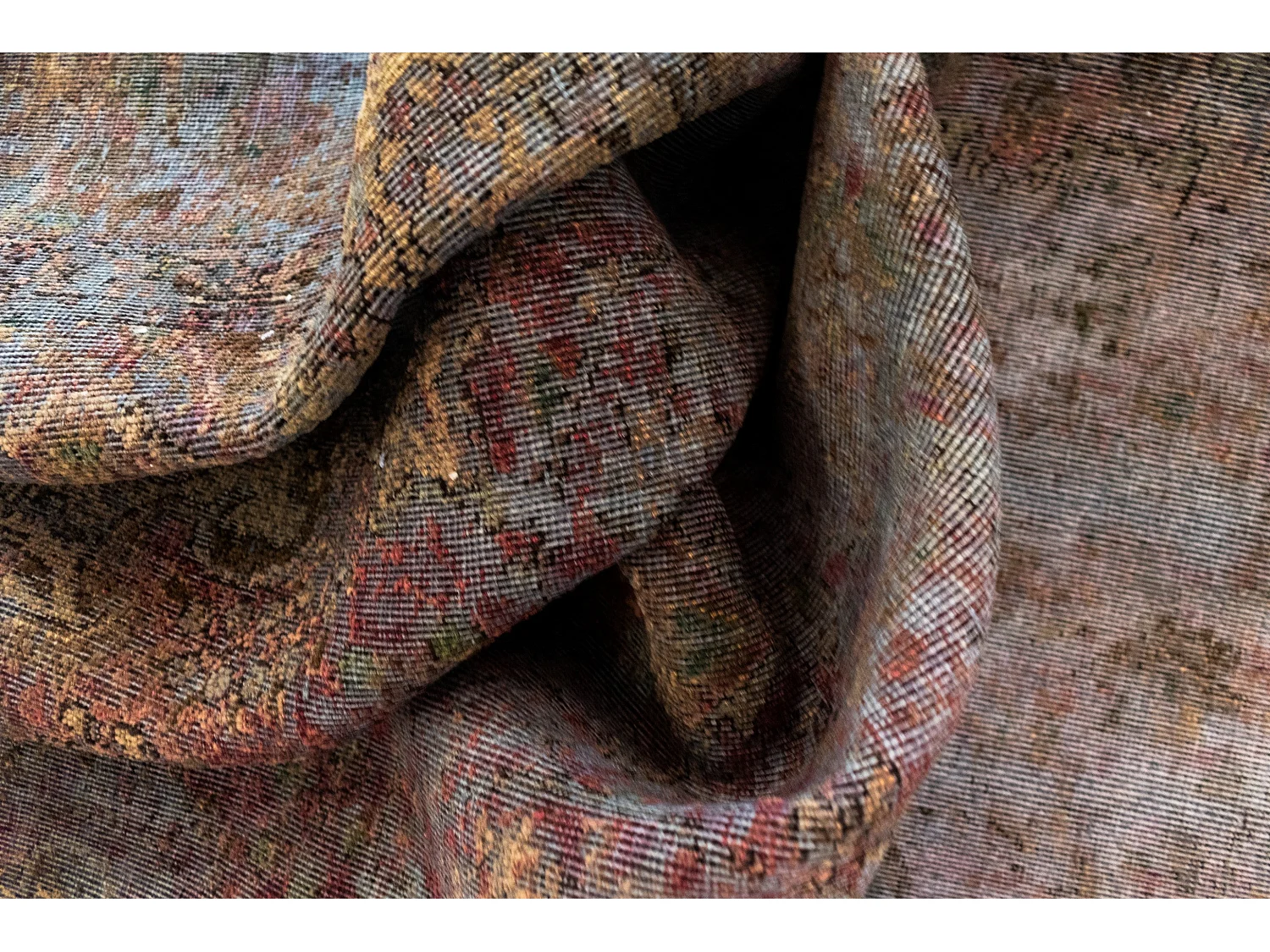 Tapis de laine 203x301 Bleu Vintage Royal