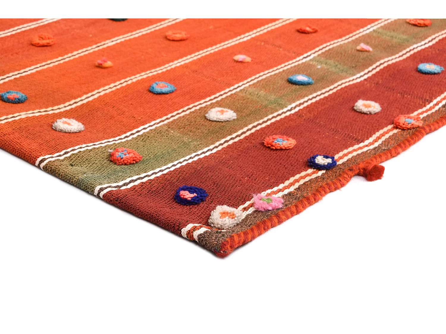 Tapis de laine 156x187 orange Jajim