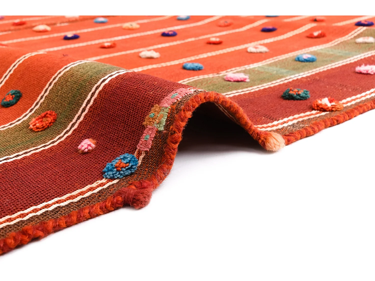 Tapis de laine 156x187 orange Jajim