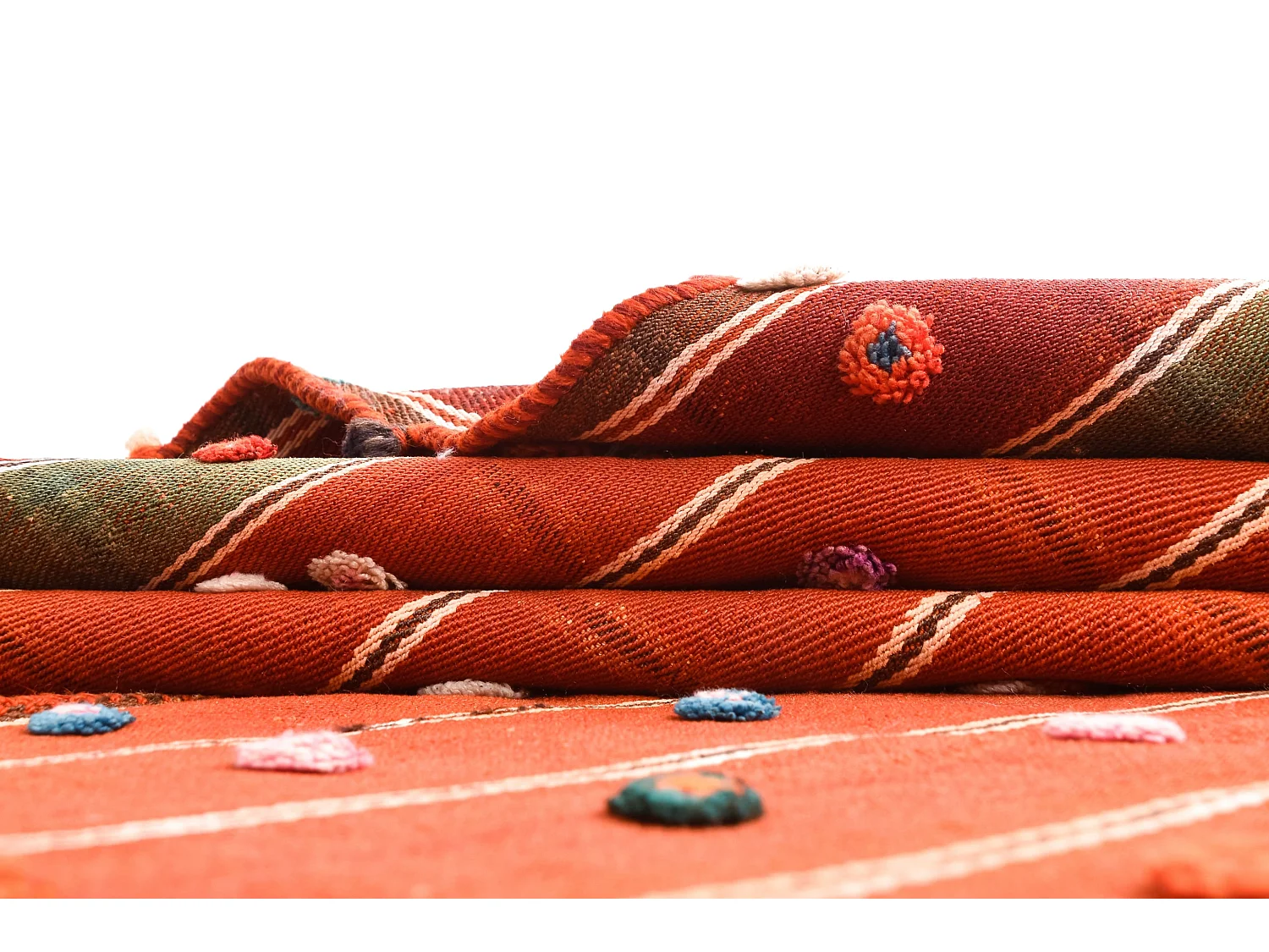 Tapis de laine 156x187 orange Jajim