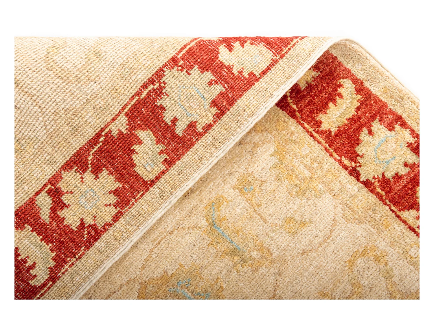 Tapis de couloir en laine 76x389 beige Kaizar