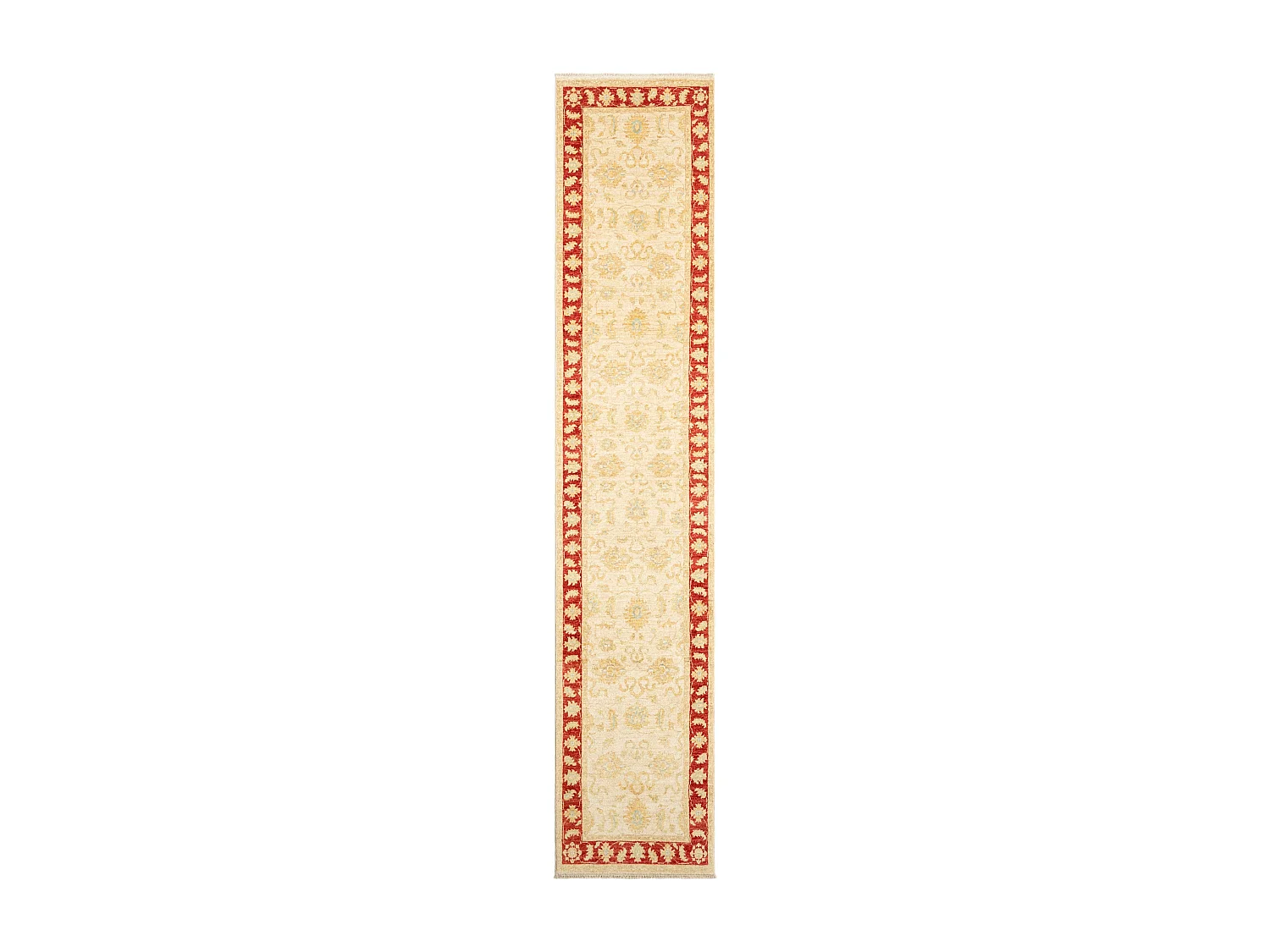 Läufer-Wollteppich 76x389 Beige Kaizar