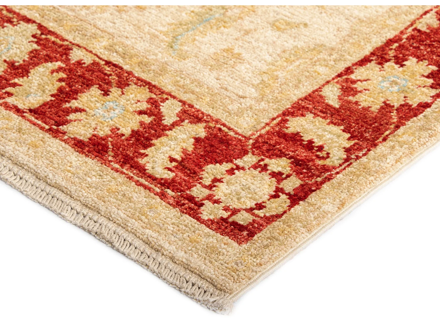 Läufer-Wollteppich 76x389 Beige Kaizar