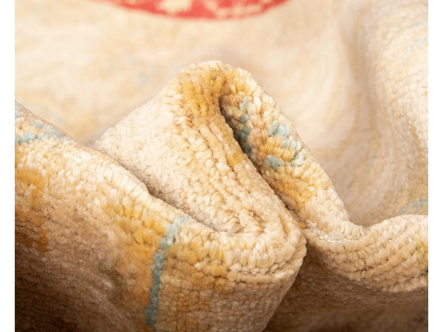 Läufer-Wollteppich 76x389 Beige Kaizar