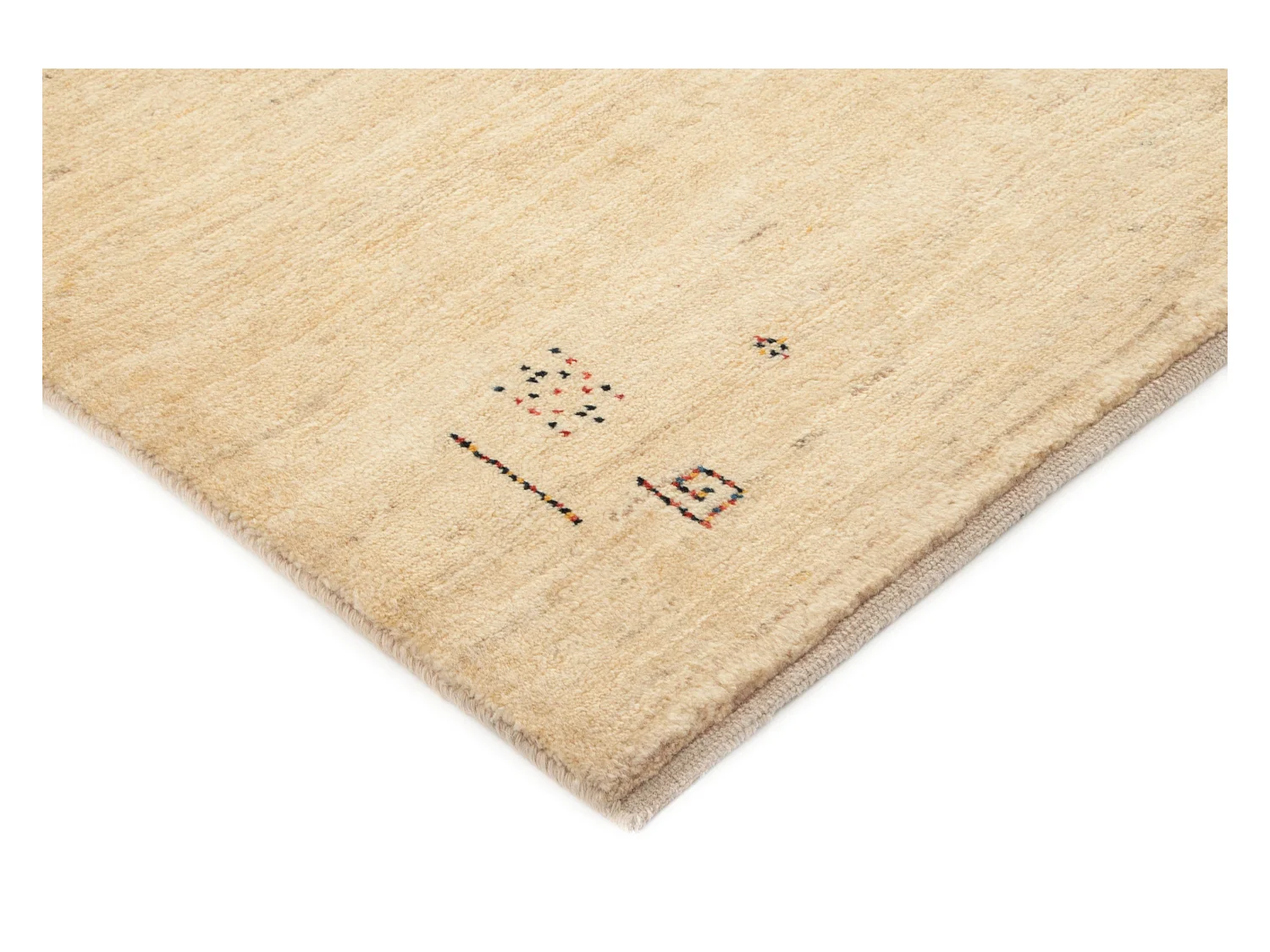 Tapis de laine 149x192 beige Gabbeh Shouli