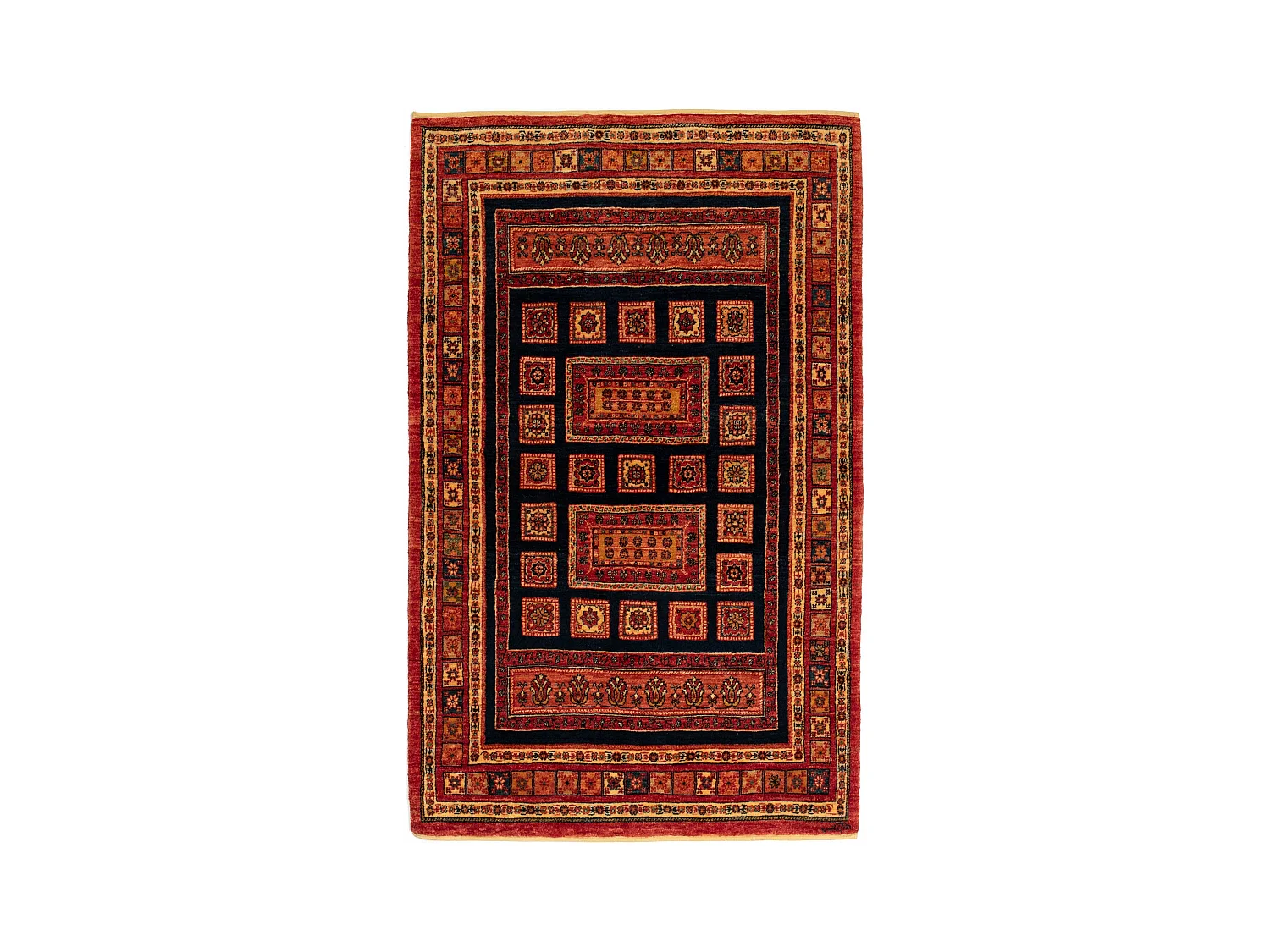 Wollteppich 106x173 Braun Kashkuli