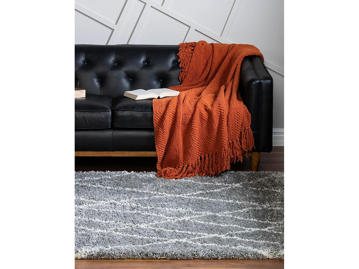 Tappeto shaggy  125x185 grigio Lachen Fence