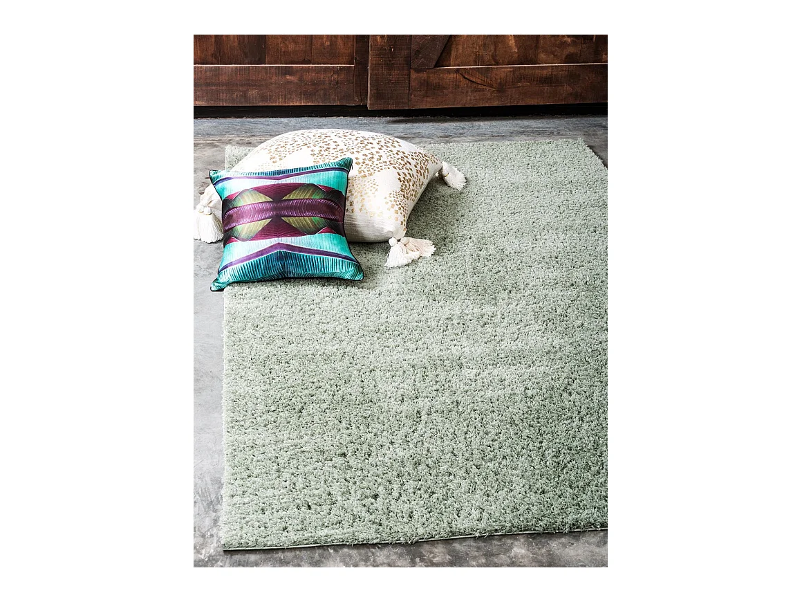 Tapis shaggy 125x185 vert Luzern