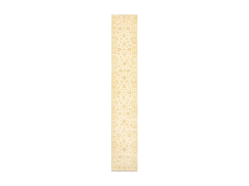 Läufer-Wollteppich 59x367 Beige Kaizar
