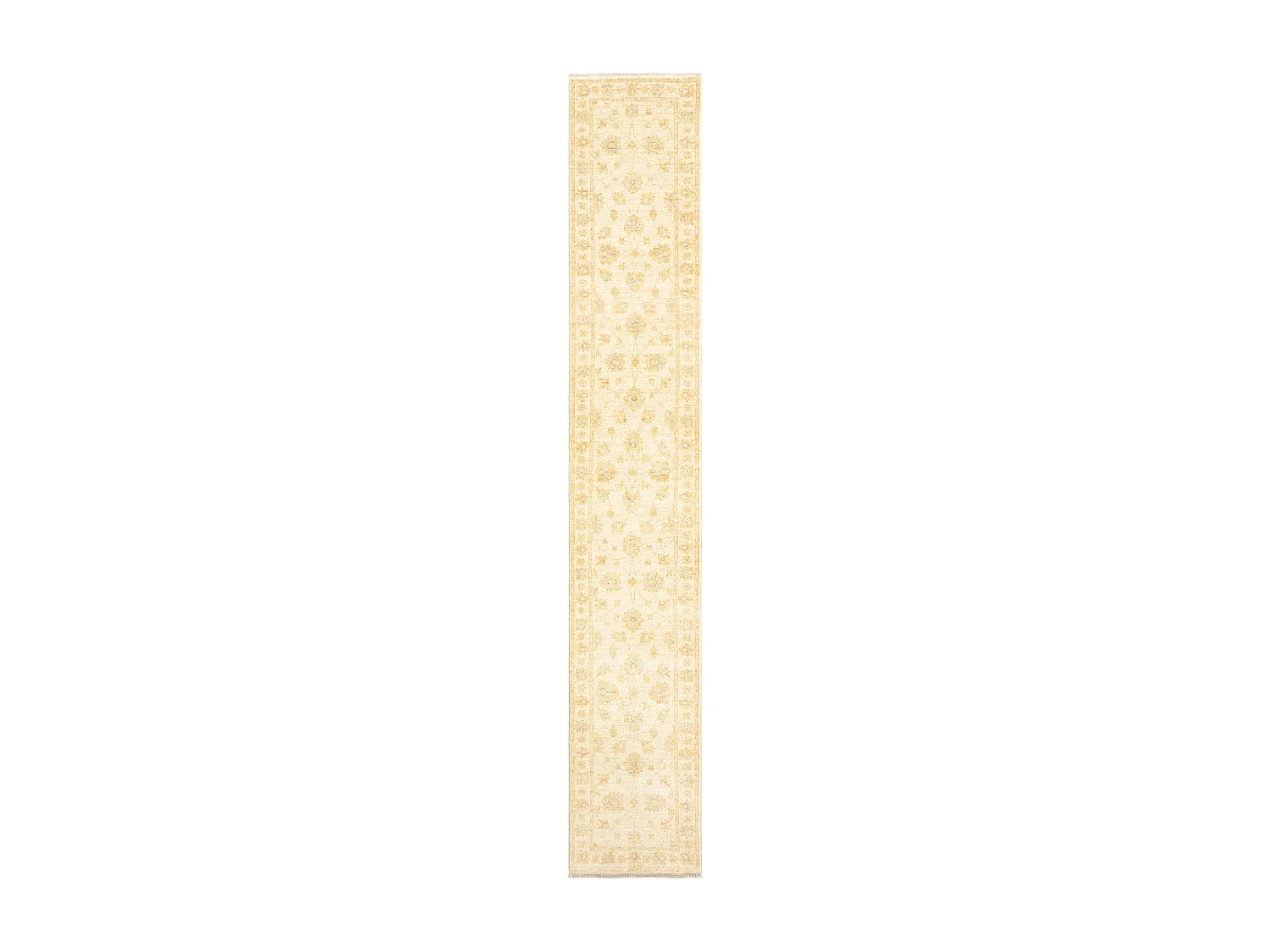 Läufer-Wollteppich 59x367 Beige Kaizar