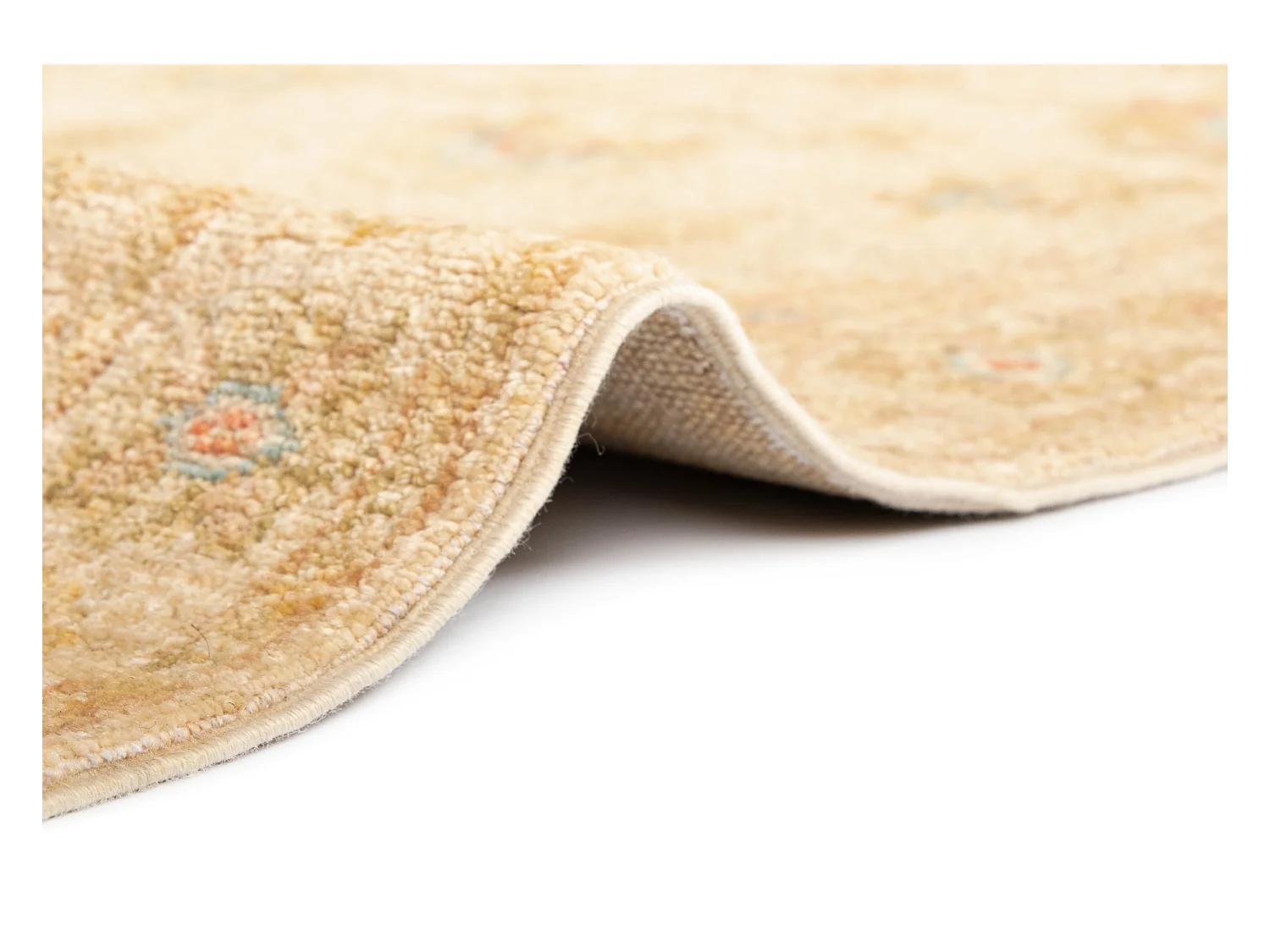 Läufer-Wollteppich 59x367 Beige Kaizar