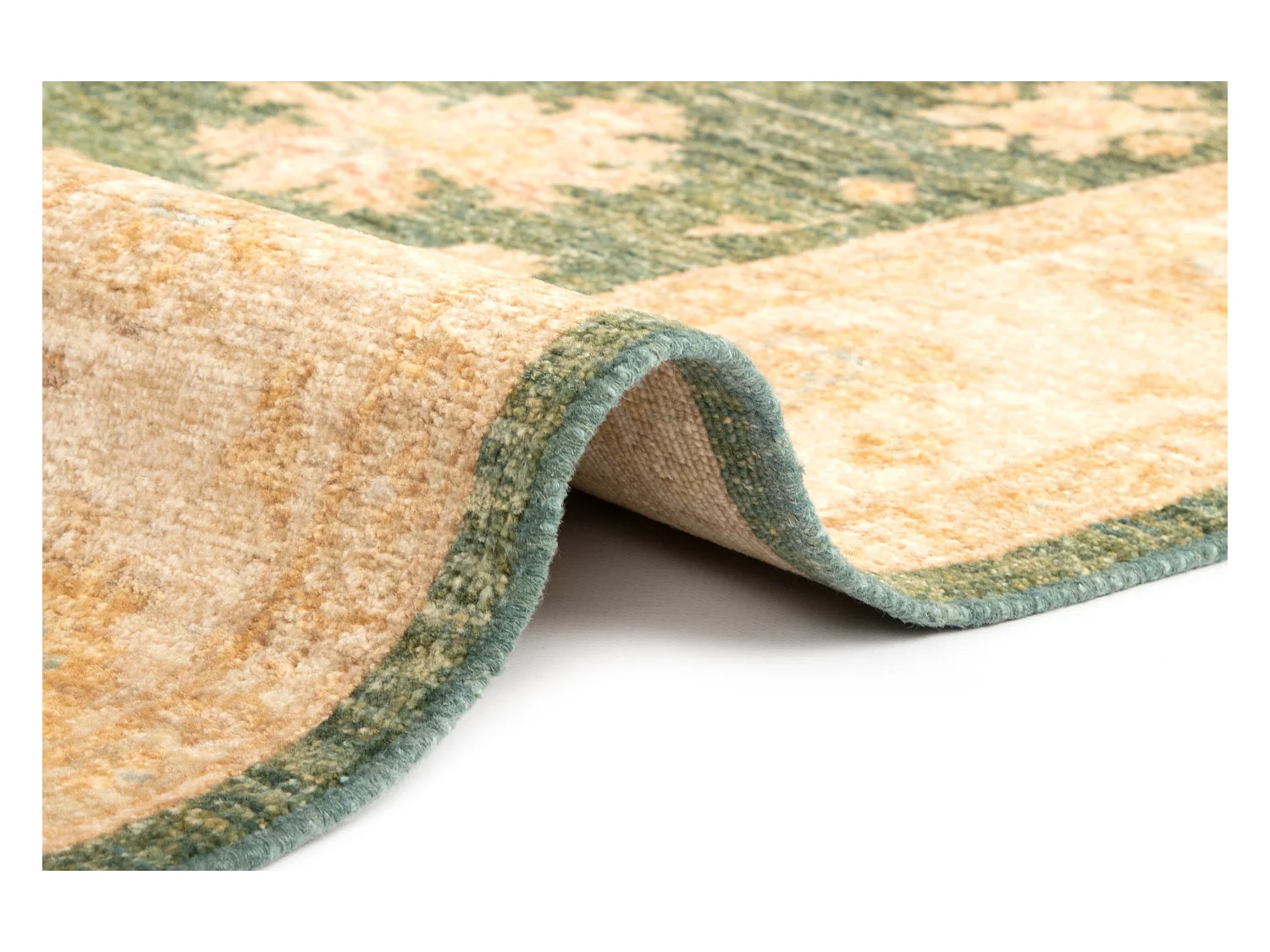 Wollteppich 148x196 Grün Kaizar