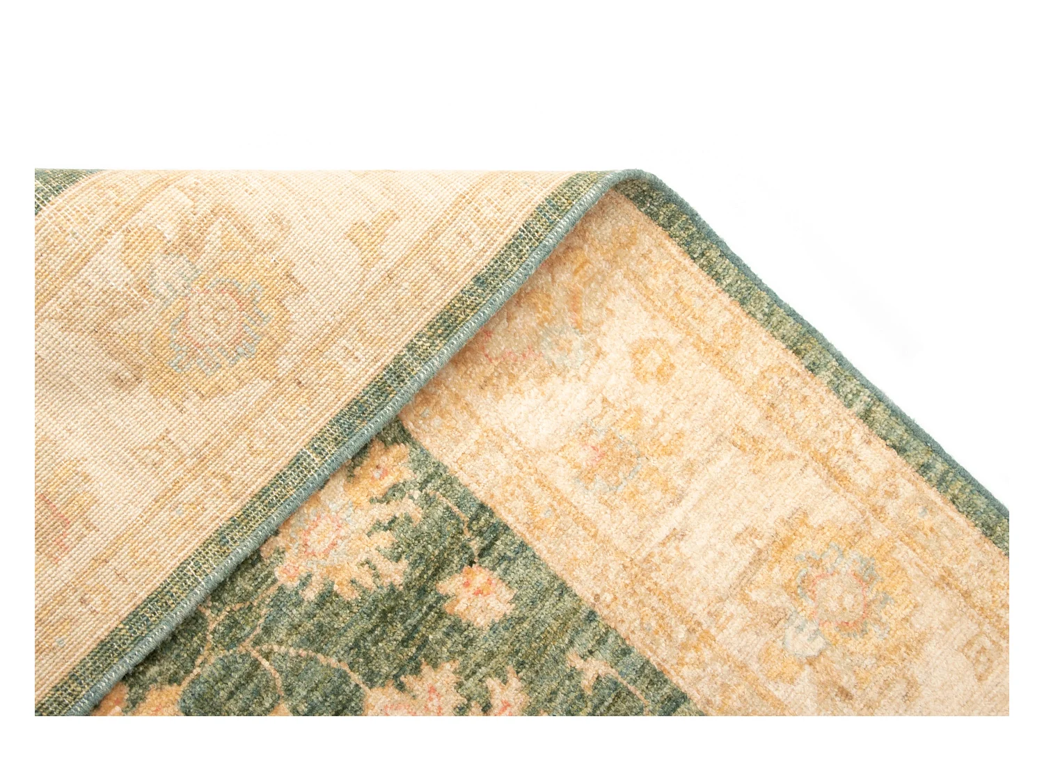 Wollteppich 148x196 Grün Kaizar