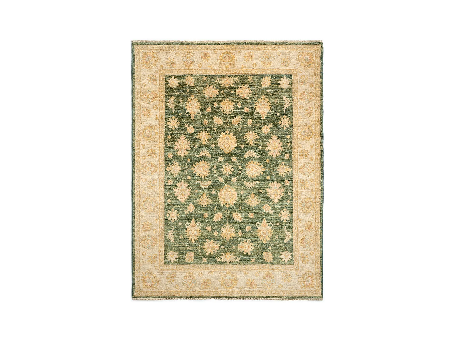 Wollteppich 148x196 Grün Kaizar