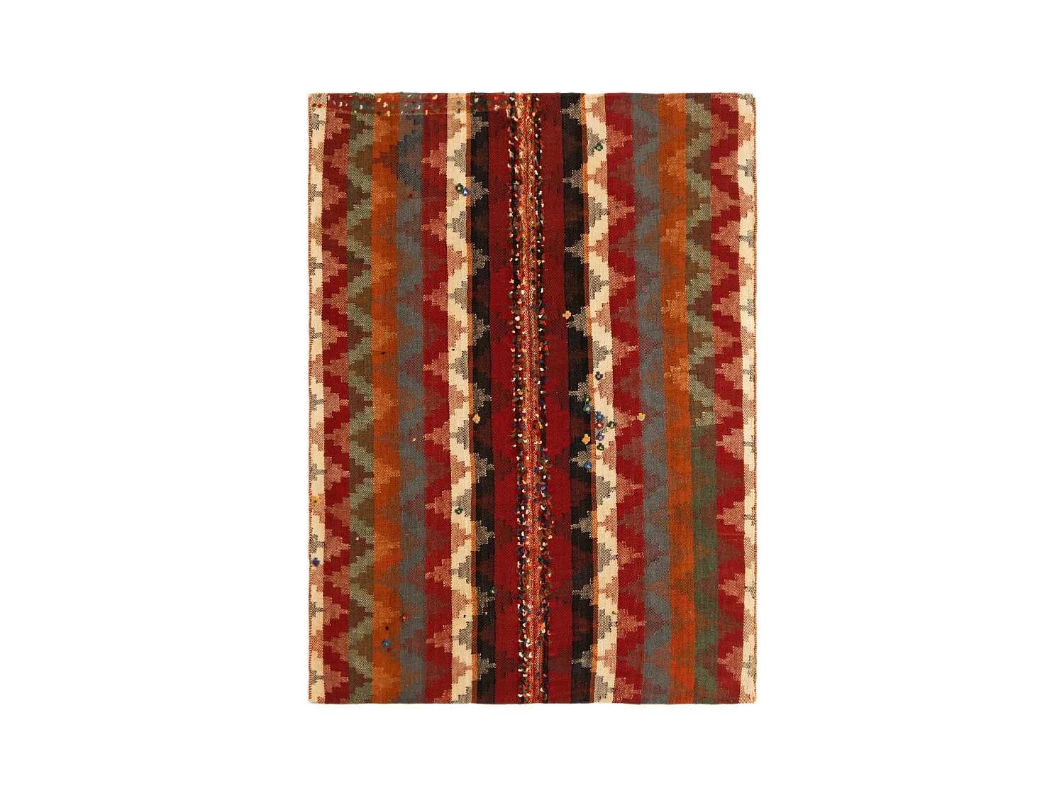 Tapis de laine 135x184 rouge Jajim
