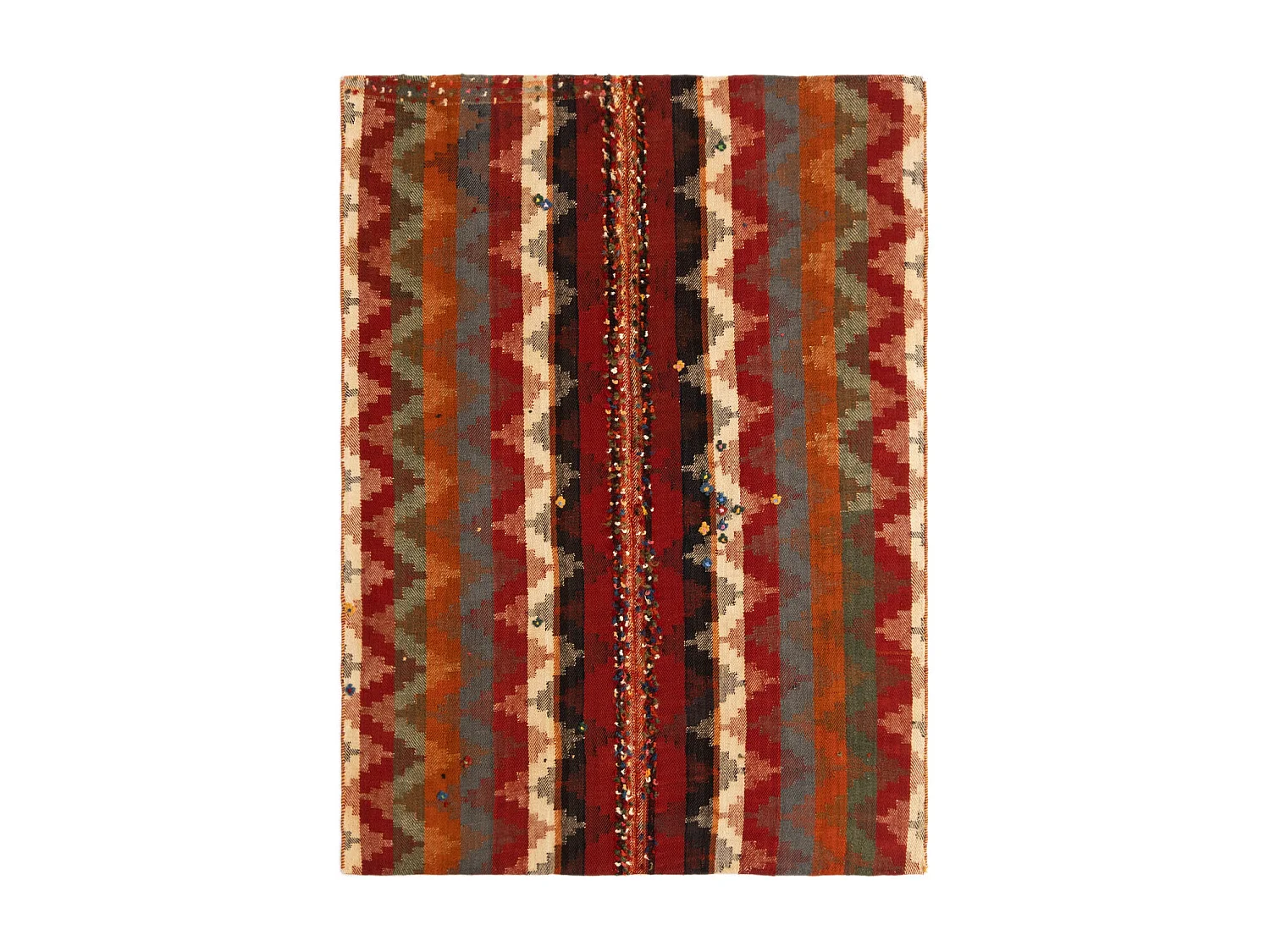 Tapis de laine 135x184 rouge Jajim